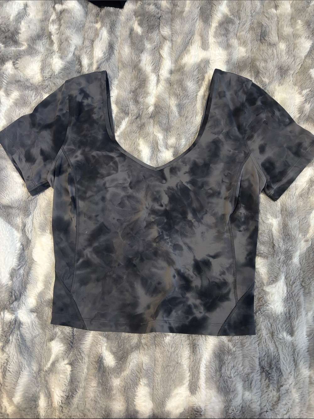 Lululemon athletica Black Tie-Dye Crop Align Top 6